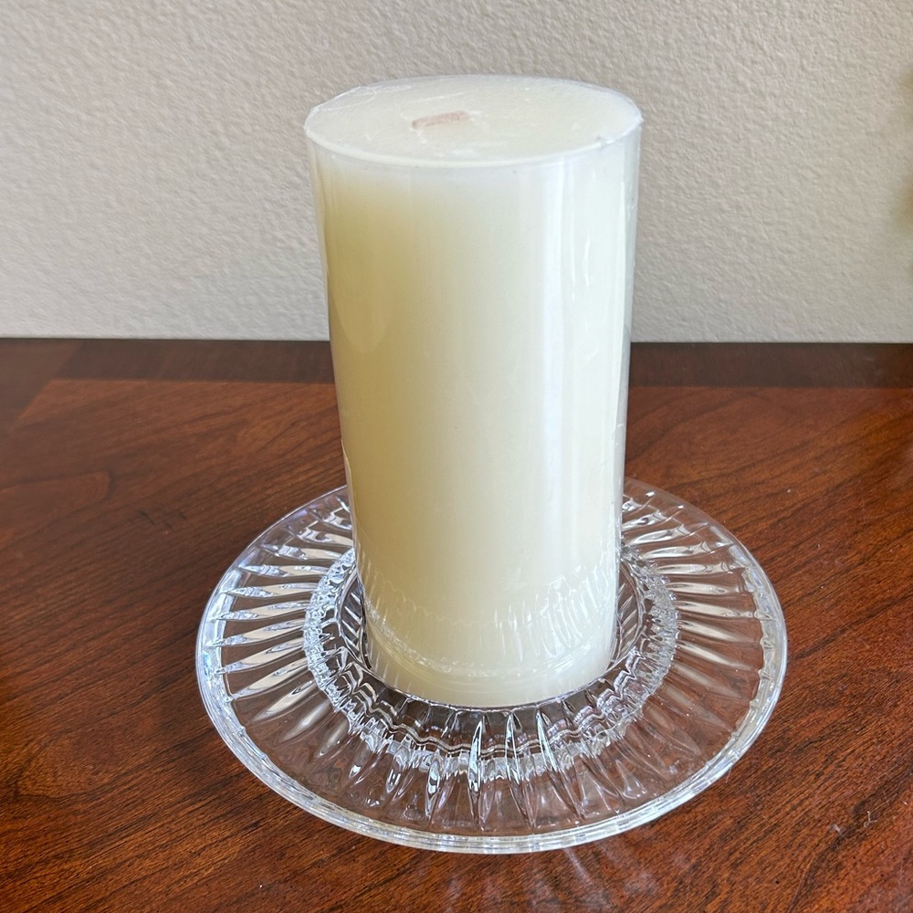 Crystal candle holder and 6 inch candle